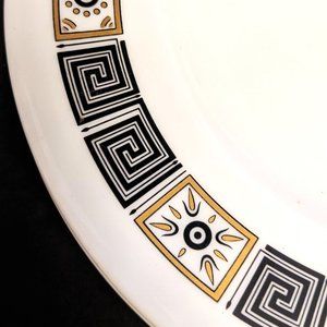 Vintage Wedgwood Salad Plates (Set of 4) - Black and Gold Greek Key Motif